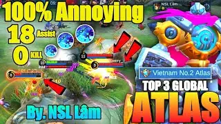 The Super Tank Support Atlas 100% Annoying !! Atlas Best Build 2022 | Top 3 Global Atlas ~ MLBB