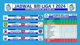 Jadwal Liga 1 2024 - Pertandingan Pekan Ke 3 dan Klasemen Sementara