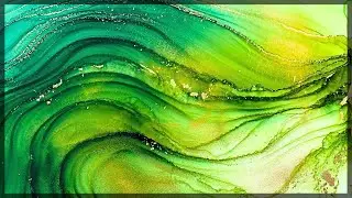 Abstract Painting - Rich Greens & Golds 😍