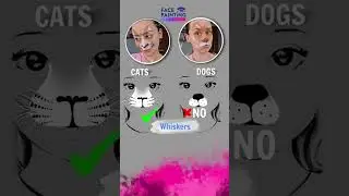 How to face paint DOGS & CATS tutorial #Shorts
