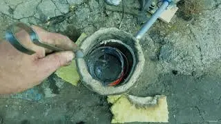 плавим на отработке, розлив в воду устройство горелки.
