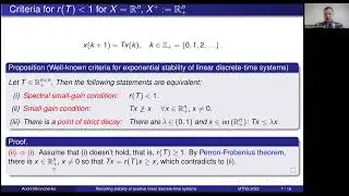 A.  Mironchenko.  Revisiting stability of positive linear discrete time systems.