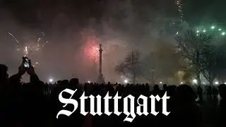 Stuttgart Germany New Year's Fireworks | Silvester | 4k | Schlossplatz