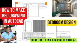 How to Draw a Bed Drawing | Bed Drawing | Furniture Drawing in Autocad ​⁠