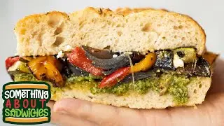 Roasted Vegetable Focaccia Sandwich