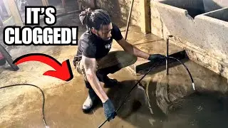 DIY Hydro Jetting Basement Drains with a Pressure Washer... Neglected Hoarder House Part Fifteen
