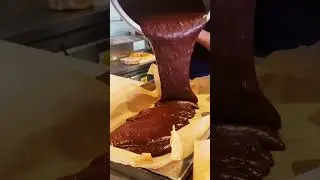 Making chocolate brownies