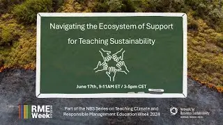 Climate Teaching Series: Navigating the Ecosystem of Support for Teaching Business Sustainability