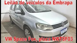 Volkswagen Space Fox, placa NWT8F03; ano 2010/2011; flex em leilão da Embrapa