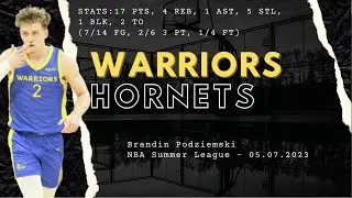Brandin Podziemski vs Charlotte Hornets | NBA Summer League | 17 PTS 4 REB 5 STL