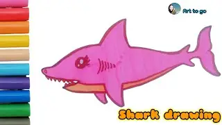 How to draw a Shark for kids. cute 🥰|Art to go