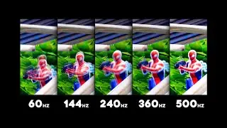 60hz vs 144hz vs 240hz vs 360hz vs 500hz test compare with 9800x3d RTX 4070 aw2524hf