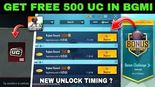Get Free 500 Uc In Bgmi | Bgmi Free Uc Trick | Bonus Challenge Unlock