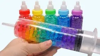 Mixing All My Slime Smoothie!  Learn Colors Rainbow Slime for Kids