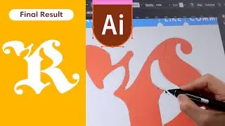 Drawing Vector Script Letters in Adobe Illustrator Wacom Cintiq Pro 24 | Lettering Creative Process