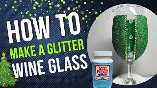 HOW TO MAKE A GLITTER WINE GLASS WITH RHINESTONES ||  Inspired Design