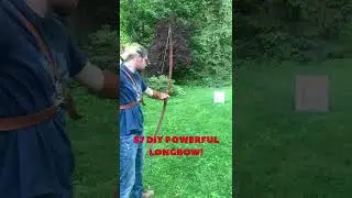 70 INCH LONGBOW HOMEMADE $7! SUPER POWERFULL 65# DRAW