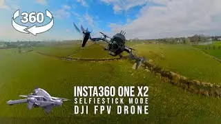 DJi FPV in selfiestick modus using Insta360 OneX2 (360)