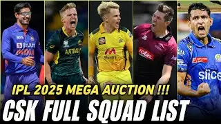 CSK Players List Full Squad Details ! IPL 2025 Mega Auction Day 2