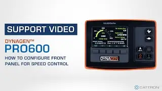 How to Configure Front Panel on a DynaGen PRO600 for Speed Control