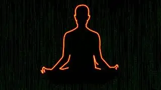 Yoga pose with matrix in background | Green Screen Library