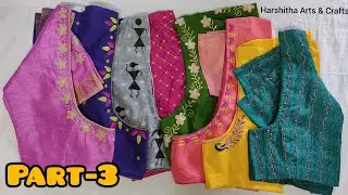 More Hand Embroidery Blouses With Normal Needle-Part 3 | Hand Work Blouse Designs on Stitched Blouse