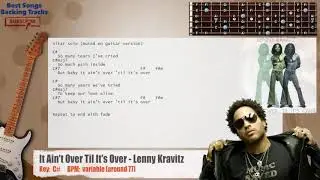 🎸 It Ain't Over Til It's Over - Lenny Kravitz Guitar Backing Track with chords and lyrics