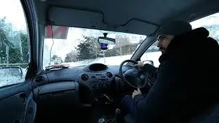 Driving through the snow