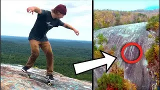 Skating a Huge Rock Cliff! (Dangerous)