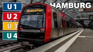 🇩🇪  All the Lines - Hamburg U-Bahn - Hamburg Metro (2021) (4K)