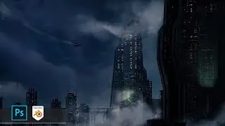 Making a dystopian sci-fi fantasy scene in Blender and Photoshop