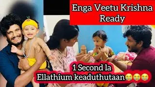 எங்க வீட்டு கிருஷ்ணர நாங்க ரெடி பண்ணியாச்சு | baby krishnar makeup| richu | vinuanu