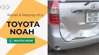 Toyota Noah boot door repair and respray.