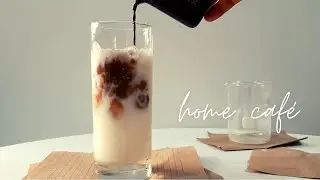 Very Simple Iced Vanilla Latte using powdered milk│Ching Ching 씨 Home Café