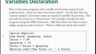Introduction to Vb Scripting Language