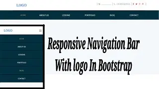 Responsive Navigation Bar With logo In Bootstrap