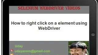 [Selenium WebDriver Videos]: How to right click on a webelement using webdriver