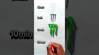 How to use draw monster energy logo in 3d😄😂 #shorts #art #drawing
