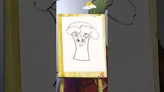We create a Cartoon character❤️Broccoli❤️ #drawing #coloring #painting