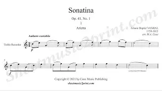 Vanhal : Sonatina op. 41, no. 1 (1/2 : Arietta) - Treble recorder