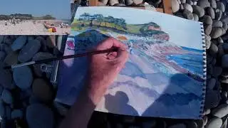 Painting crowds at beach painting part 5