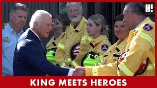 WATCH: King's EMOTIONAL visit with heroic volunteer firefighters in Canberra | HELLO!