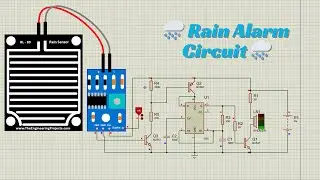 Rain Alarm Circuit using 555 Timer and Rain Sensor Module in Proteus Simulation