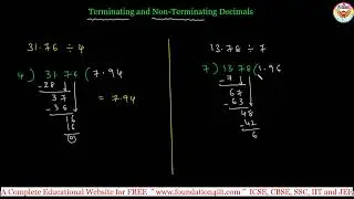 Terminating and Non Terminating Decimals || Class 7 Maths ||