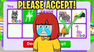 Trading MEGA NEON WOLF in RICH ADOPT ME SERVER