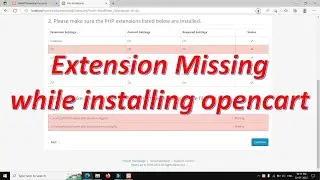 Extension Missing while installing opencart fixed 