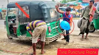 Tyre Puncture Prank with Popping Balloons | Watch Driver REACTION with Popping Balloon Prank