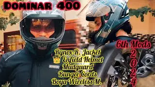 6th Modification DOMINAR🏍400| MudGuard/Rynox Jacket/👑Helmet/Bungee Cords| Touring Bike @hussan91