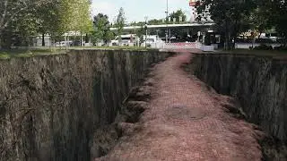 Ground Hole with Path VFX with Blender 2.92 - EEVEE render