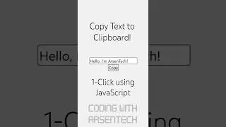 1-Click Copy Text to Clipboard! | JavaScript Trick